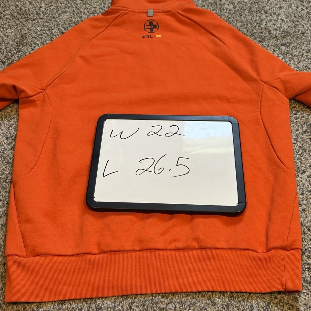 RLX 67 Ralph Lauren 1/4 Zip Pullover Athletic Gorp Sweater Men's Large Orange - Picture 5 of 5